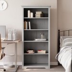 Vidaxl biblioth�que bodo gris 80x38x180 cm bois pin massif 5 niveaux 355082