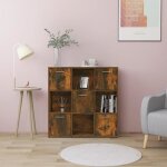 Vidaxl bibliothque chne fum 90x30x90 cm bois dingnierie 815549