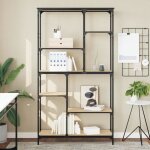 Vidaxl biblioth�que ch�ne sonoma 99x355x176 cm bois ing�nierie acier 835410