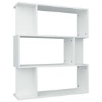 Vidaxl bibliothque / sparateur de pice blanc 80x24x96 cm agglomr