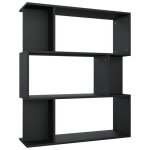 Vidaxl bibliothque / sparateur de pice noir 80x24x96 cm agglomr