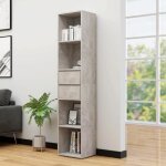 Vidaxl biblioth�que gris b�ton 36x30x171 cm bois ding�nierie 802871