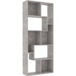 Vidaxl bibliothque gris bton 67x24x161 cm agglomr