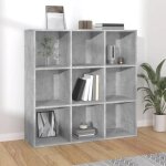 Vidaxl biblioth�que gris b�ton 98x30x98 cm agglom�r�