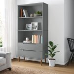 Vidaxl biblioth�que molde gris 85x35x1705 cm bois massif de pin 350542