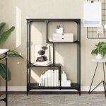 Vidaxl bibliothque noir 81x36x115 cm bois dingnierie et acier 835404