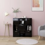 Vidaxl bibliothque noir 90x30x90 cm bois d?ingnierie 802931