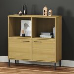 Vidaxl biblioth�que avec pieds en m�tal marron 90x35x905 cm bois oslo �tag�re � livres casier � livres ...