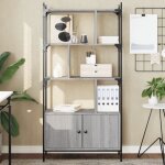 Vidaxl biblioth�que avec portes sonoma gris 765x30x1545 cm 833351