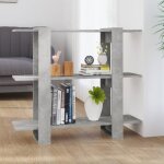 Vidaxl bibliothque - sparateur de pice gris bton 100x30x87 cm