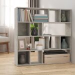 Vidaxl biblioth�que - s�parateur de pi�ce gris b�ton 105x24x102 cm 823249