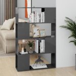 Vidaxl bibliothque - sparateur de pice gris brillant 80x24x1245 cm