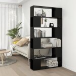 Vidaxl bibliothque - sparateur de pice noir 100x24x188 cm