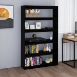 Vidaxl biblioth�que - s�parateur de pi�ce noir 100x30x1675cm pin massif