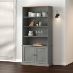 Vidaxl bibliothque vigo gris 85x35x170 cm bois massif de pin 353198