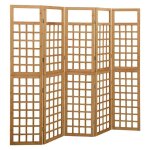 Vidaxl bois de pin cloison de séparation à 5 panneaux séparateur de pièce diviseur paravent treillis ... Vidaxl bois de pin cloison de séparation à 5 panneaux séparateur de pièce diviseur paravent treillis ...