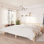 Vidaxl cadre de lit bois de pin massif 180x200 cm super king 810097