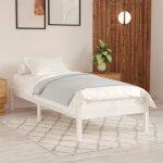 Vidaxl cadre de lit blanc bois massif 75x190 cm petit simple 809978 Vidaxl cadre de lit blanc bois massif 75x190 cm petit simple 809978