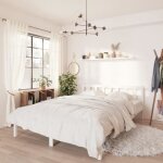 Vidaxl cadre de lit blanc bois de pin massif 160x200 cm