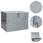 Vidaxl bote en aluminium 610x430x455 mm argent