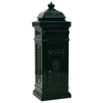 Vidaxl bo�te aux lettres � pilier aluminium vintage antirouille vert