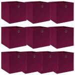 Vidaxl bo�tes de rangement 10 pcs rouge fonc� 32x32x32 cm tissu