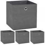 Bo�te de rangement - vidaxl - 4 pcs - tissu non - tiss� - 32x32x32 cm - gris