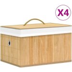 Vidaxl bo�tes de rangement en bambou 4 pcs