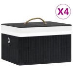 Vidaxl bo�tes de rangement en bambou 4 pcs noir