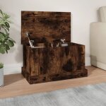 Vidaxl bo�te de rangement ch�ne fum� 50x30x28 cm bois ding�nierie 816501