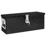 Vidaxl bote de rangement noir 60x235x23 cm aluminium 152249