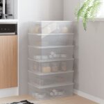 Vidaxl botes de rangement en plastique 6 pcs 10 l empilables 3189187