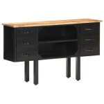 Vidaxl buffet 110x30x65 cm bois de manguier massif brut et acier Vidaxl buffet 110x30x65 cm bois de manguier massif brut et acier