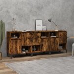 Vidaxl buffets 3 pcs ch�ne fum� 60x35x70 cm bois ding�nierie 3185748