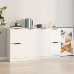 Vidaxl buffet 3 pcs meubles de rangement avec porte armoires de rangement buffets de salon salle de s�jour ...