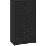 Vidaxl buffet avec 6 tiroirs noir 50x34x96 cm aggloméré Vidaxl buffet avec 6 tiroirs noir 50x34x96 cm aggloméré