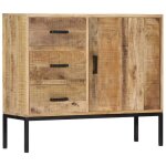 Vidaxl buffet commode avec 3 tiroirs armoire de rangement dressoir meuble de rangement stockage salon ...