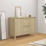 Vidaxl buffet armoire avec 2 tiroirs et 2 portes meuble de rangement organisateur de salle de sjour ...