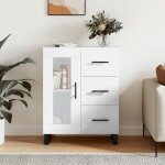 Vidaxl buffet blanc brillant 695x34x90 cm bois dingnierie 828070
