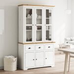Vidaxl buffet bodo blanc et marron 1155x43x2005cm bois massif de pin 3206452