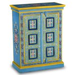 Vidaxl buffet bois massif de manguier peinture manuelle turquoise