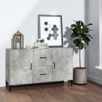 Vidaxl buffet gris bton 100x36x60 cm bois dingnierie 812523