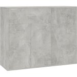 Vidaxl buffet 88x30x70 cm bois reconstitu� gris b�ton 1 tiroir & 3 portes organisateur buffet �tag�re ...