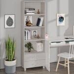 Vidaxl buffet hamar blanc 60x35x180 cm bois de pin massif 340489