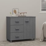 Vidaxl buffet hamar gris fonc 90x40x80 cm bois massif de pin 340430