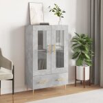 Vidaxl buffet haut gris b�ton 695x31x115 cm bois ding�nierie 828288