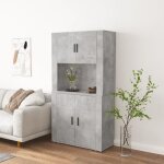 Vidaxl buffet haut gris bton bois dingnierie 3185355