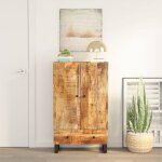 Vidaxl buffet haut avec tiroir 60x33x100cm bois massif manguier et fer 352933