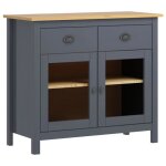 Vidaxl buffet hill range gris 90x40x80 cm bois de pin solide