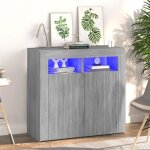 Vidaxl buffet avec lumi�res led armoire de rangement organisateur de maison meuble de salle de s�jour ...